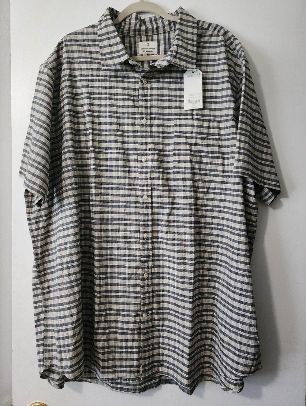 Mutual Weave Men’s Big & Tall 3XLT Plaid Short Sleeve Button-Front Shirt